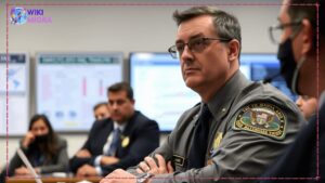 US Immigration and Customs Enforcement Baltimore Field Officer director Matt Elliston listens during a briefing