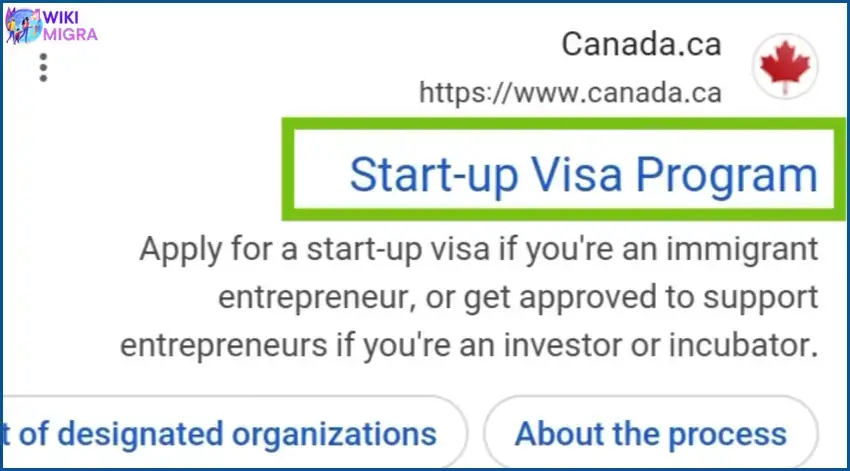 Canada Start-Up Visa website